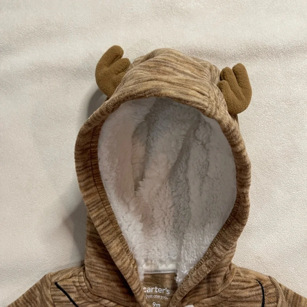 Carter's Reindeer Hooded One Piece with Festive Light‎ Design